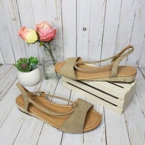 Lane Bryant Tan Slingback Espadrilles Sandals